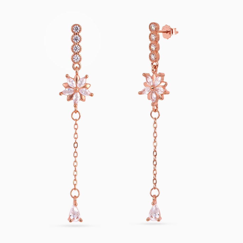 Rose gold Starburst Chain Drops
