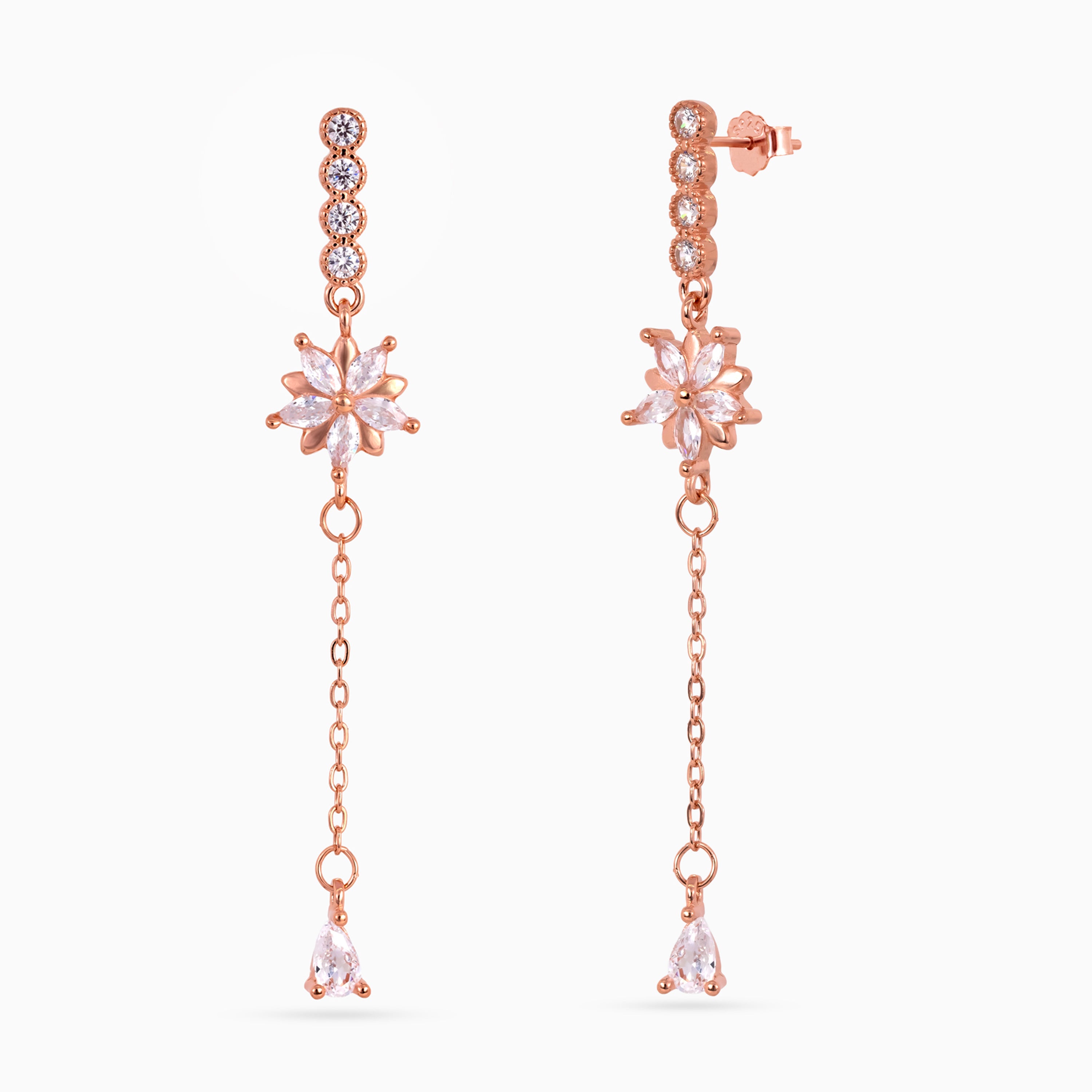 Rose gold Starburst Chain Drops