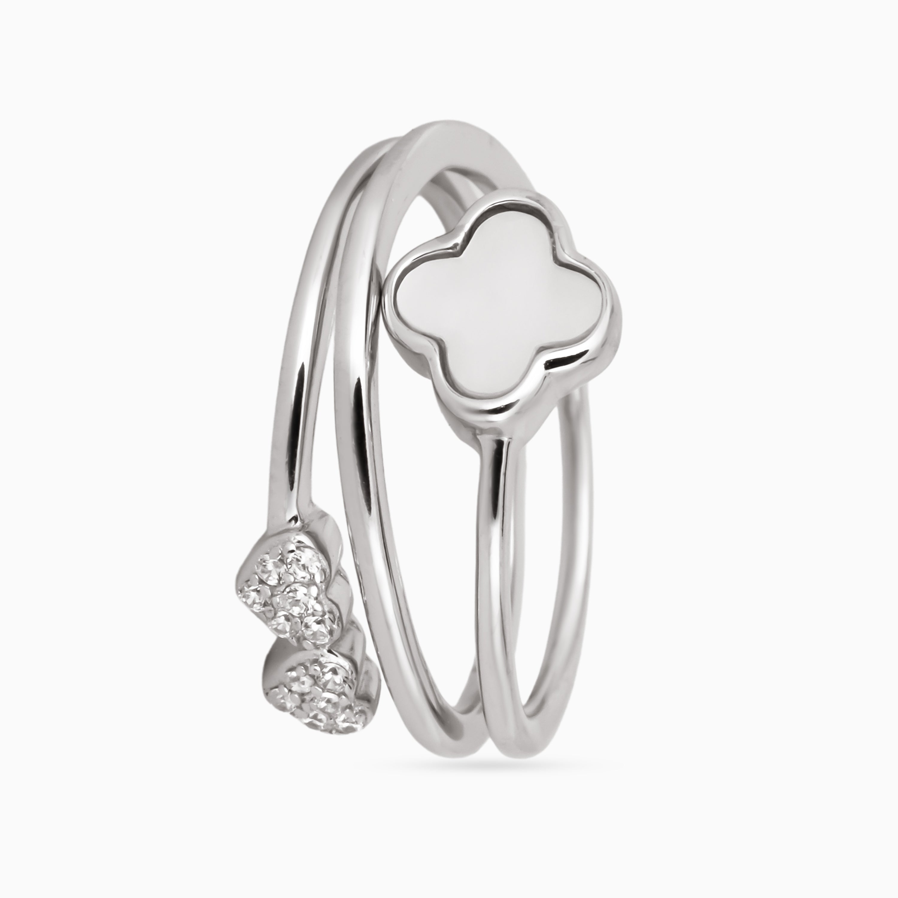 Lucky Clover & Hearts Ring