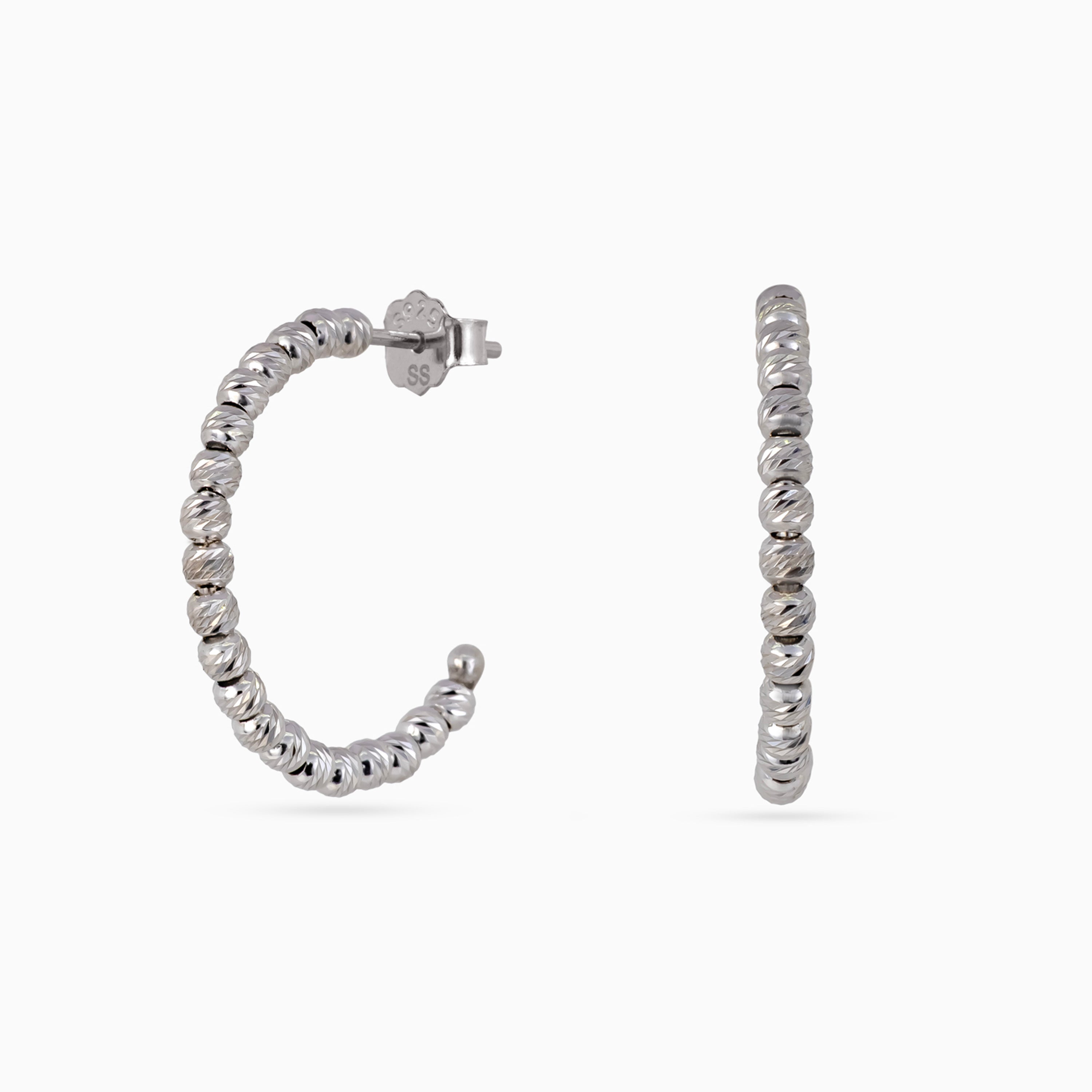 Silver Filigree Diamond Drops