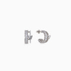 Silver Butterfly Gem Hoop Huggies