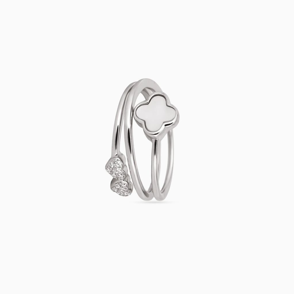 Lucky Clover & Hearts Ring