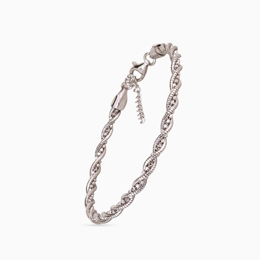 925 sterling silver, rhodium, Twisted Gleam Bracelet bracelet, (Everyday Edge)