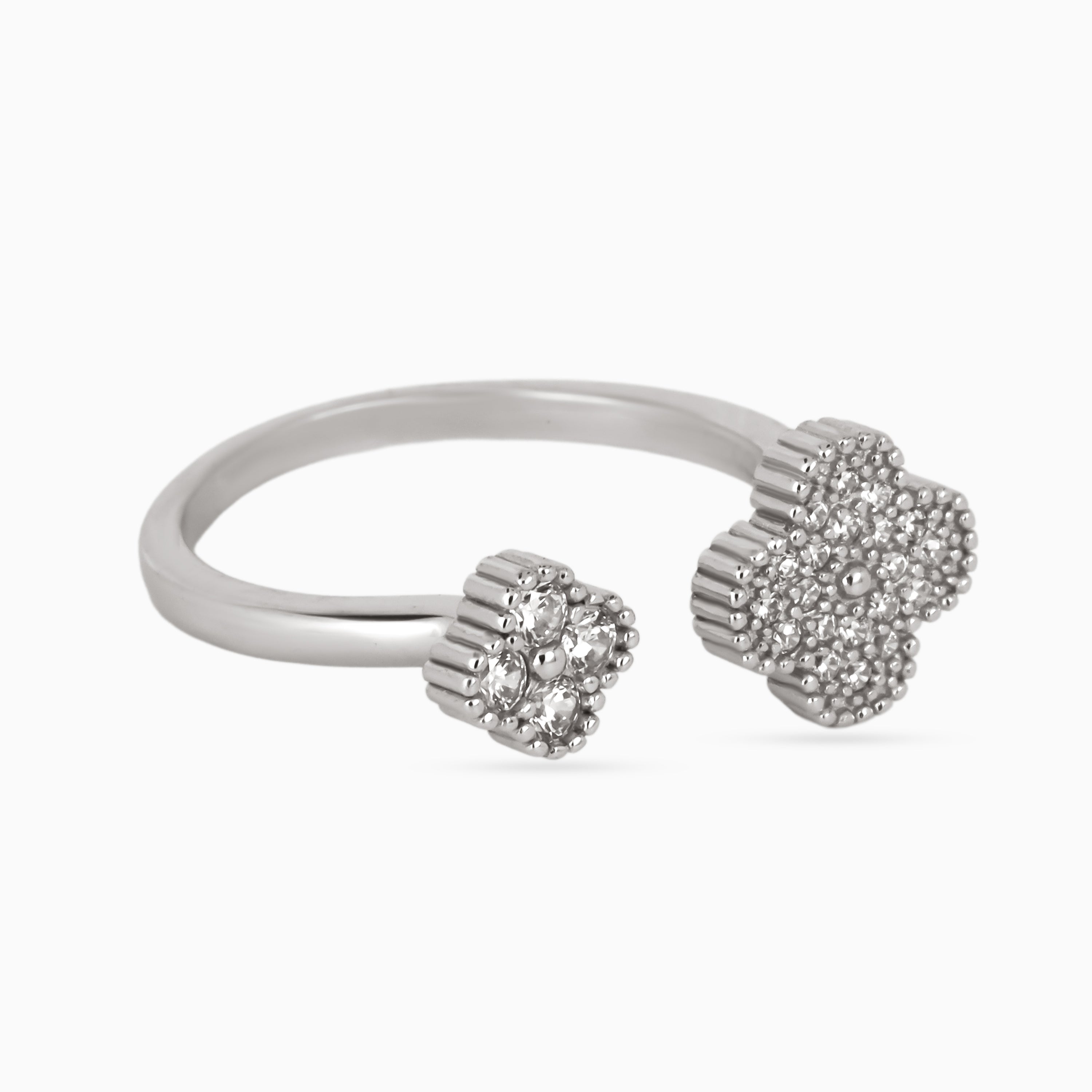 Twin Clover Pavé Ring