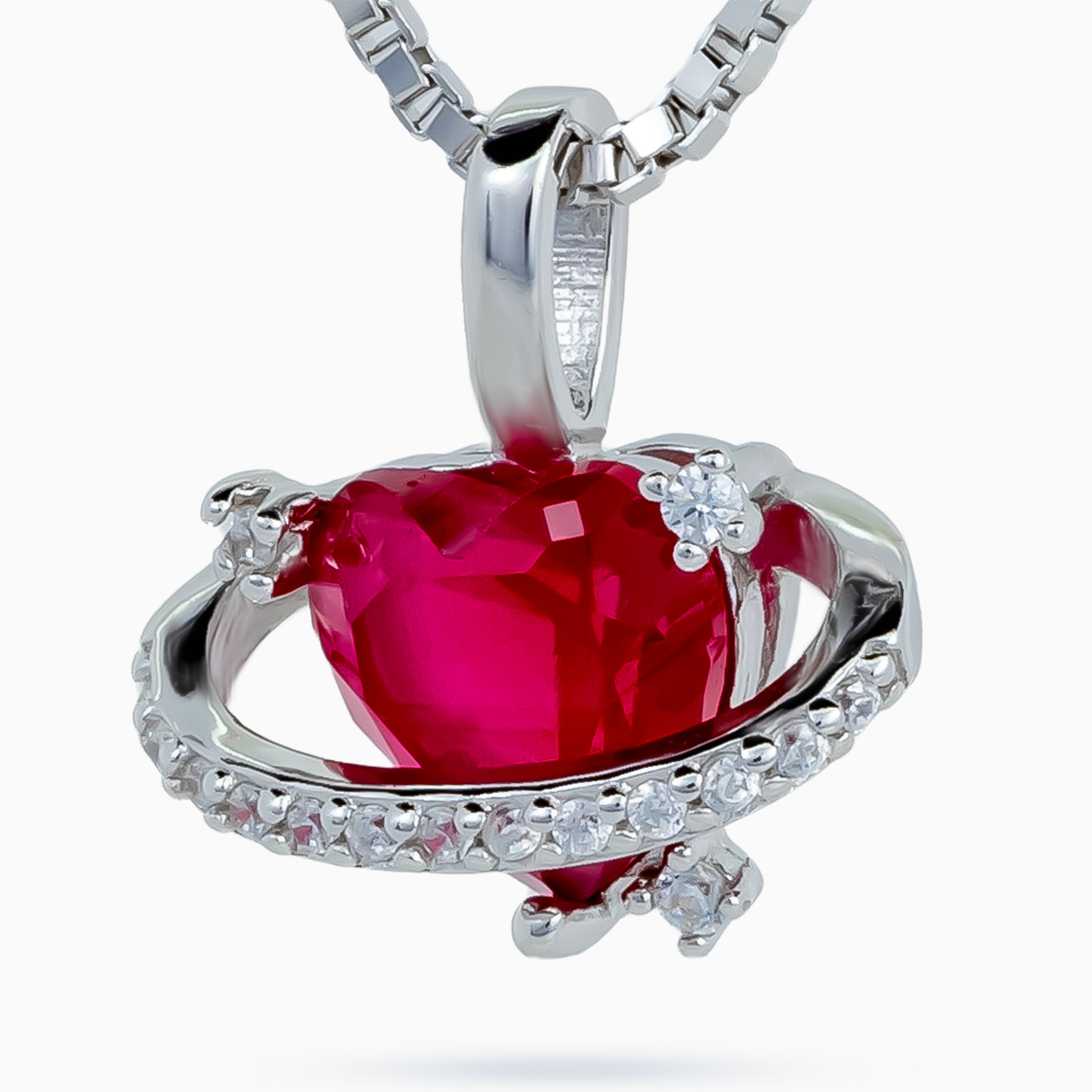 Orbit Heart Pendant Necklace