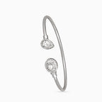 925 sterling silver, rhodium, Blush Octagon & Dewdrop Bangle bracelet, (Stellar Lattice)