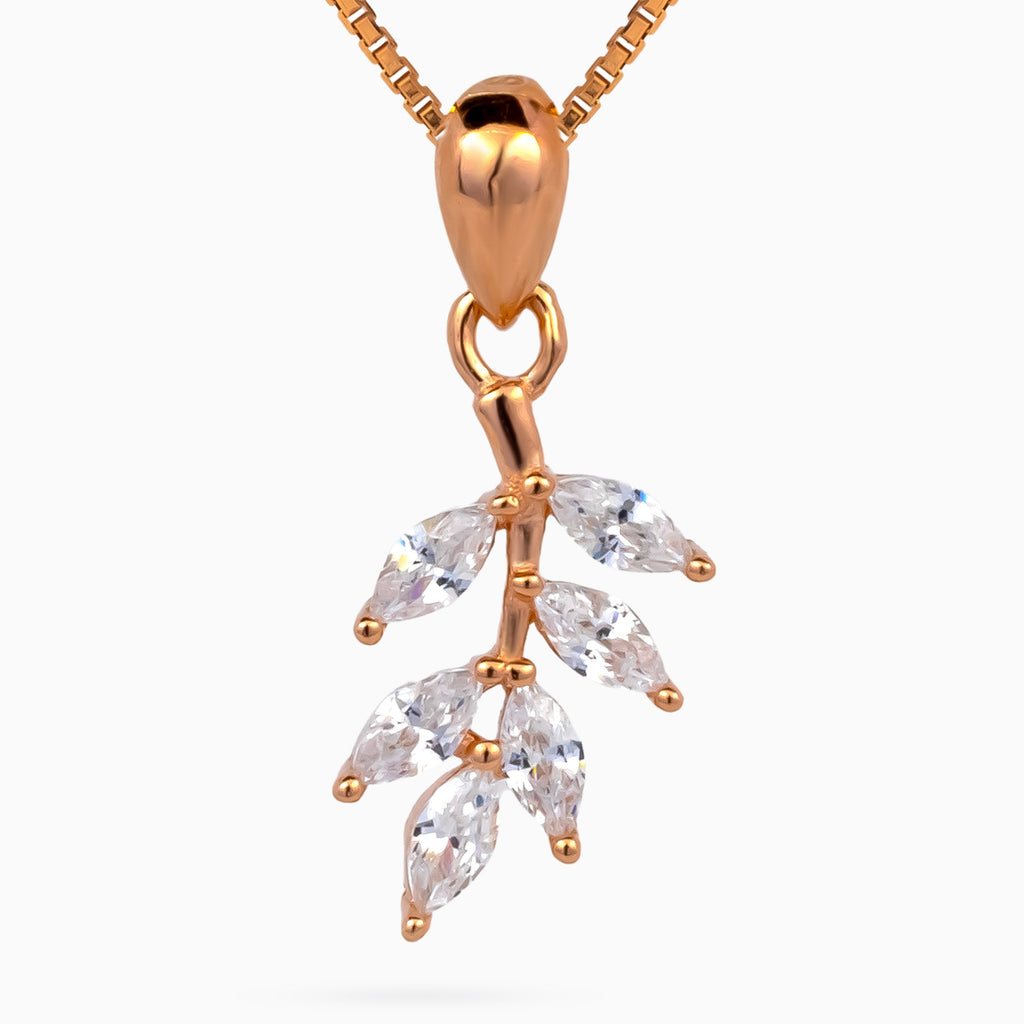 Crystal Leaflet Pendant Set