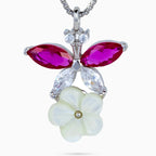 Fuchsia Wing Blossom Pendant Set