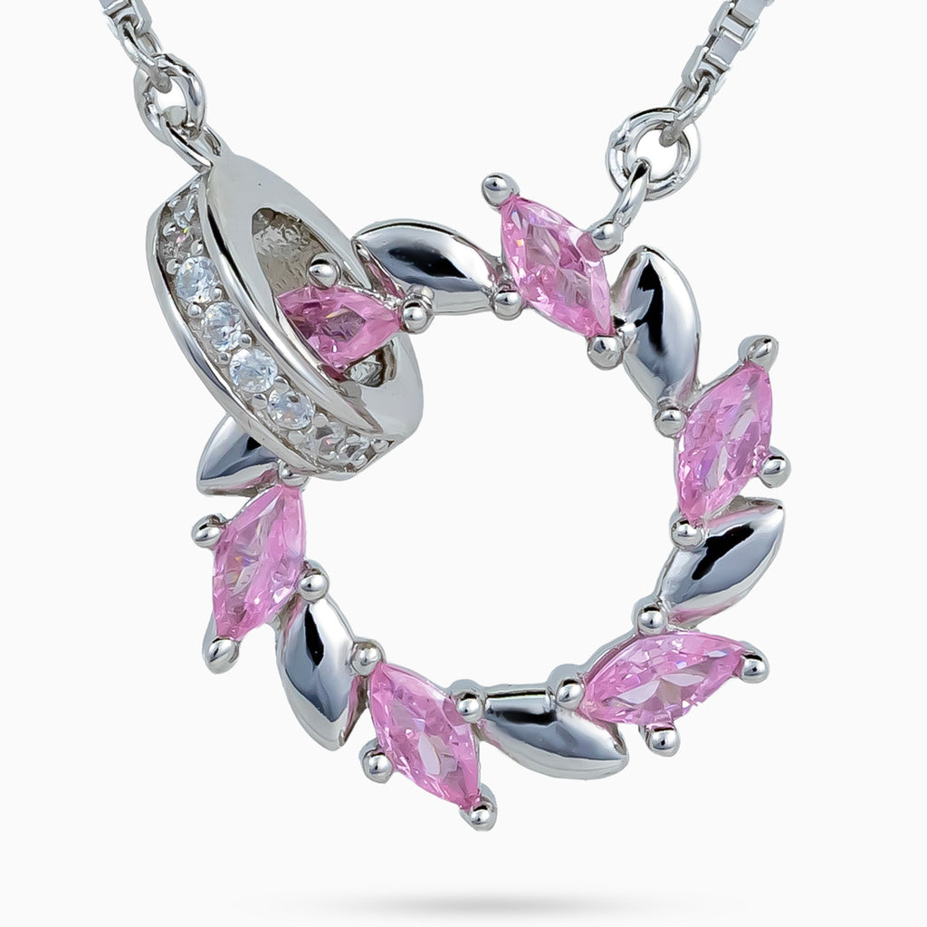 Rosy Laurel Spinner Necklace