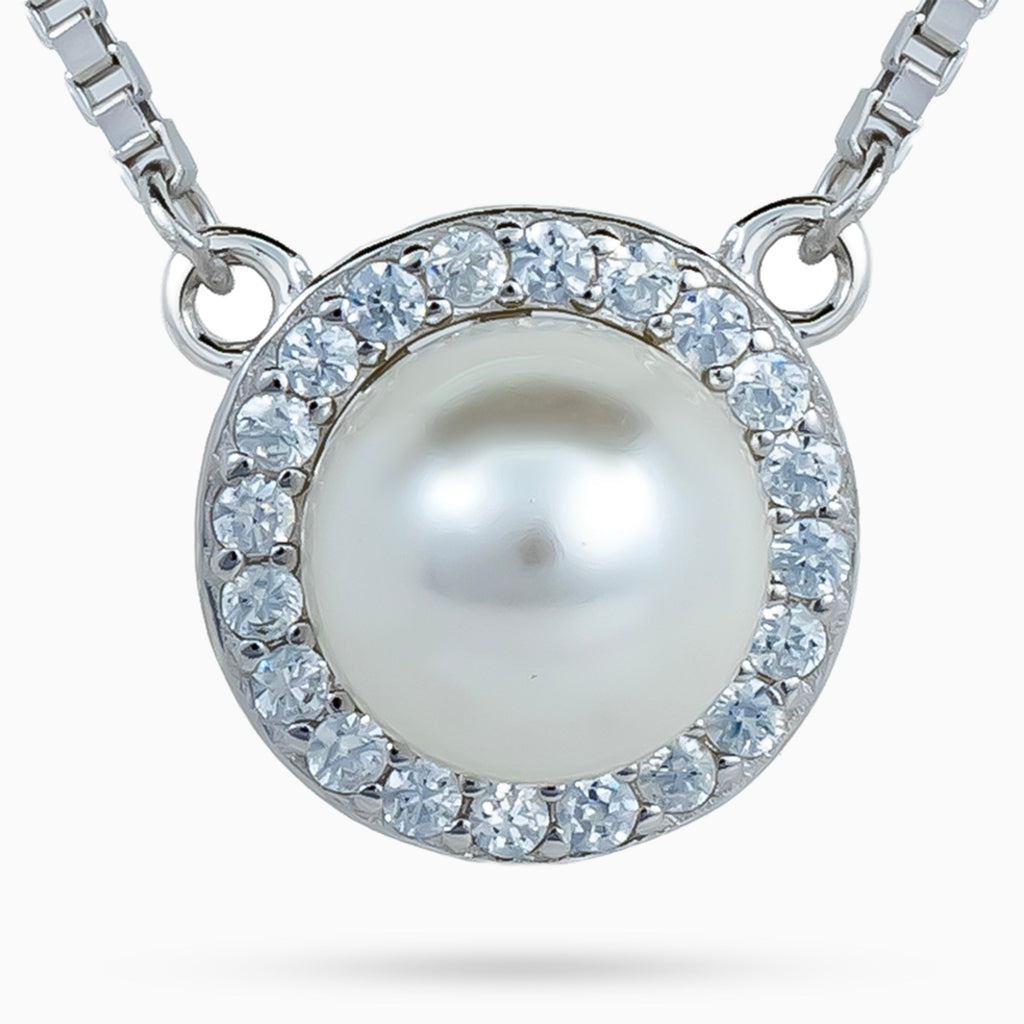 Pearl Halo Medallion Necklace