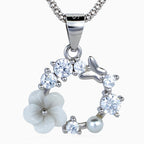 Dove Garden Wreath Pendant Set
