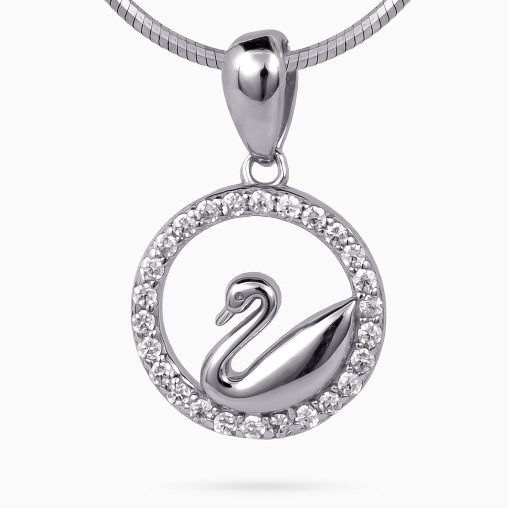 Swan Halo Pendant Set
