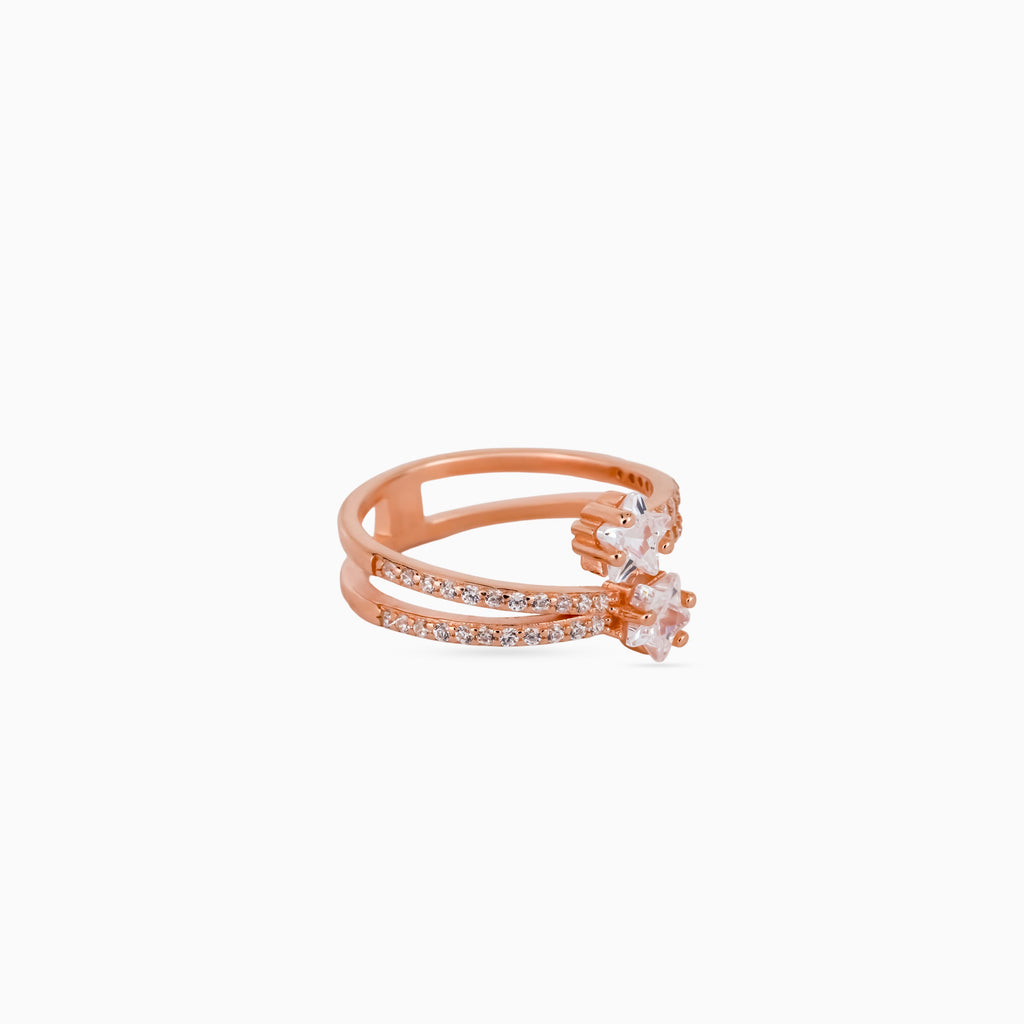 Twin Shooting Stars Ring