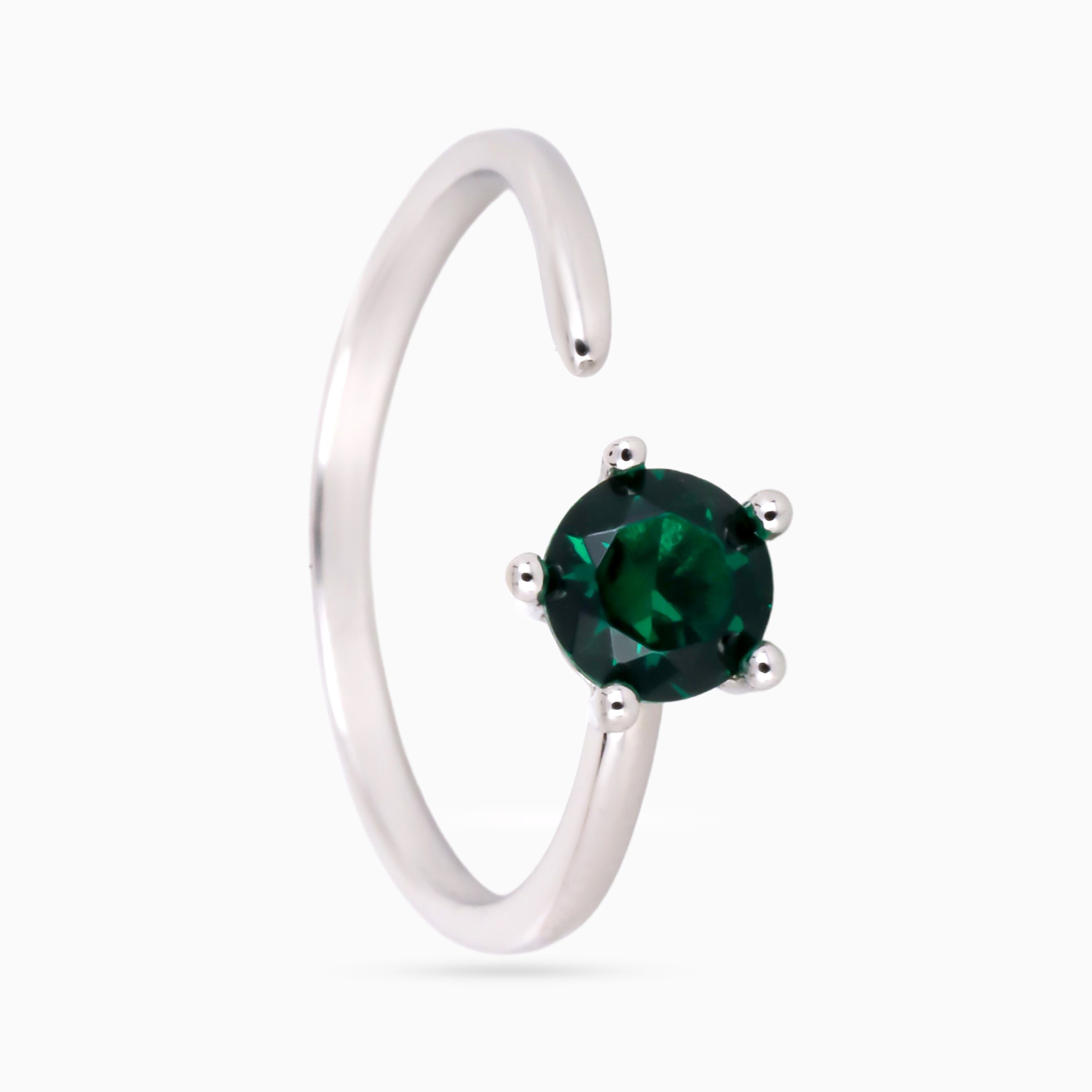 Emerald Prism Solitaire Ring