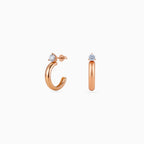 Rose gold Solitaire Dome Huggies