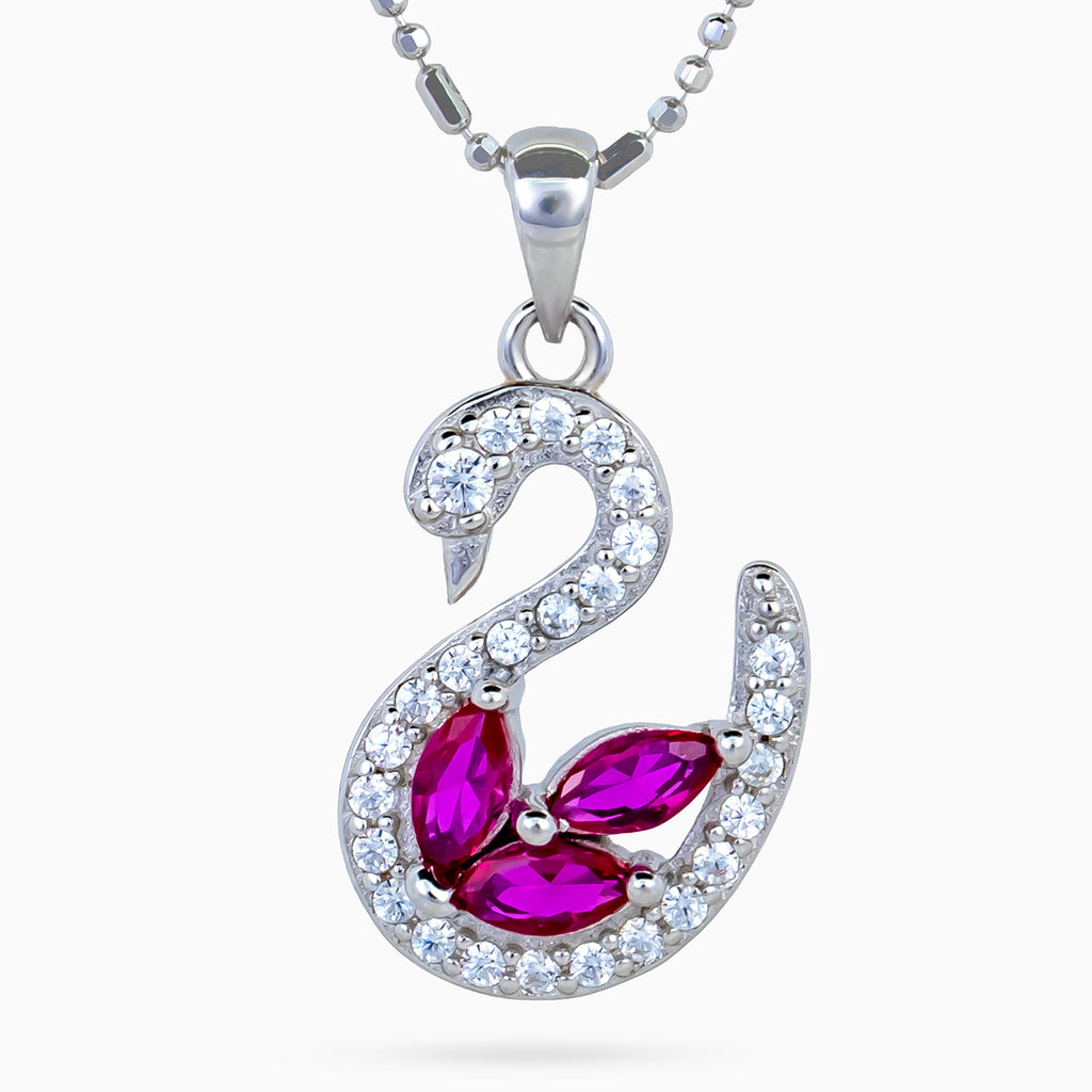 Ruby Wing Swan Pendant Set