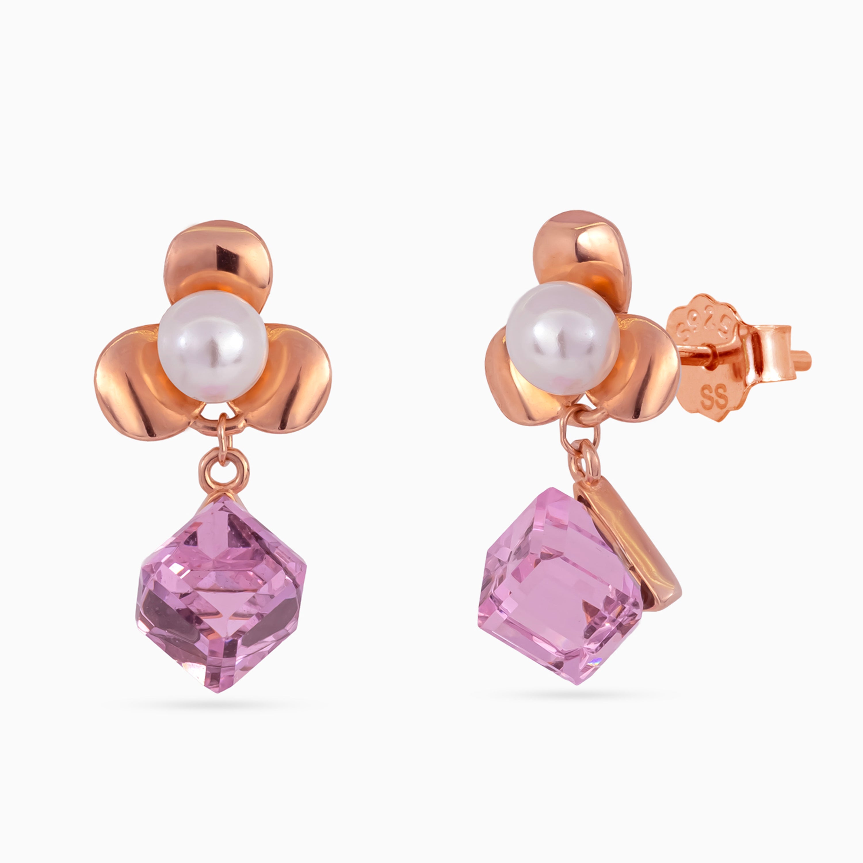 Rose Gold Orchid Pearl Prism Drops
