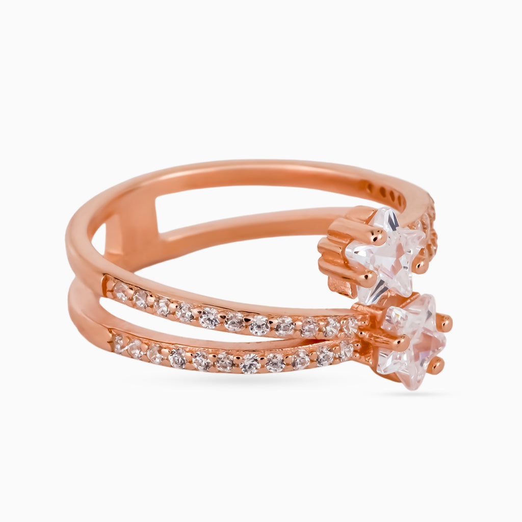 Twin Shooting Stars Ring