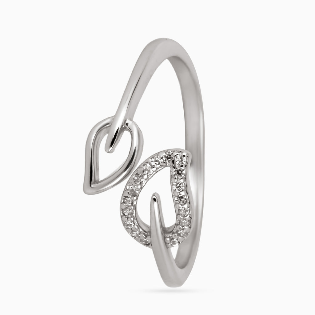Twin Leaf Whisper Ring