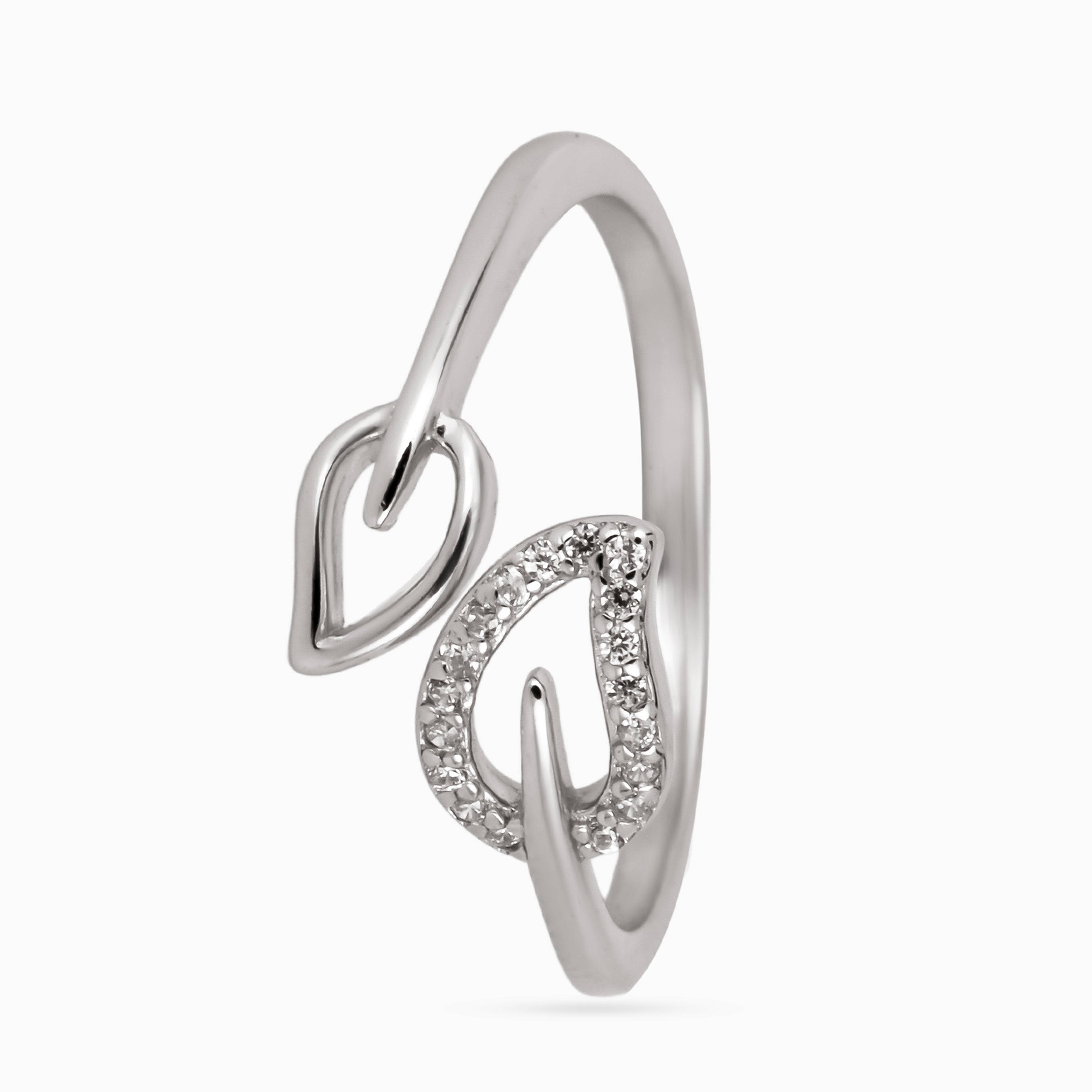 Twin Leaf Whisper Ring