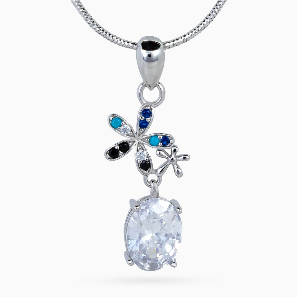 Azure Bloom Drop Necklace