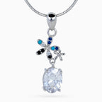 Azure Bloom Drop Necklace