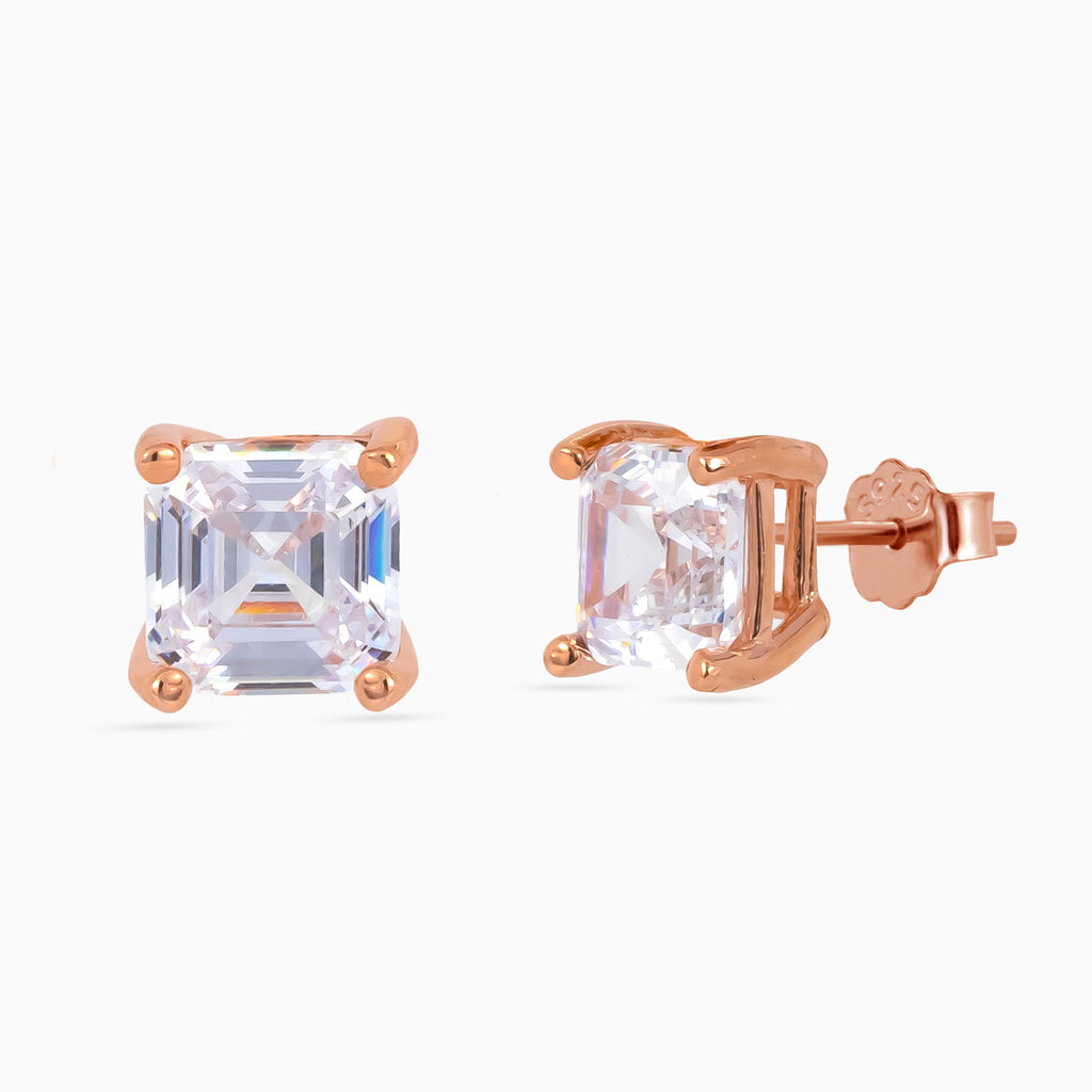 Rose Gold Asscher Glow Mini Solitaires