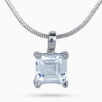 Silver Asscher Prism Necklace