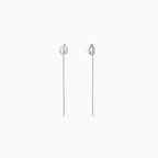 Silver Orbit Pearl Threader Drops