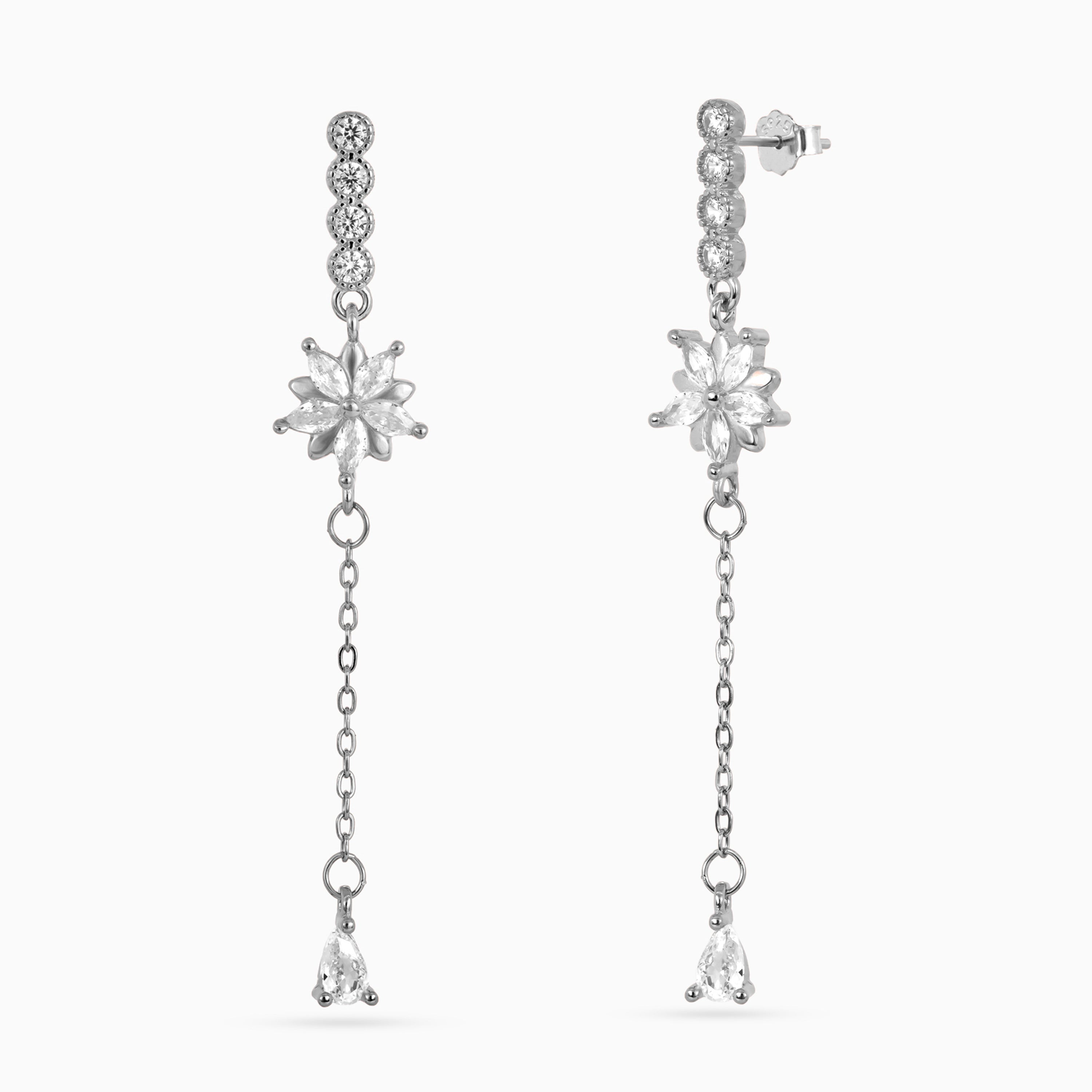Silver Starburst Chain Drops