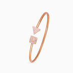 925 sterling silver, rhodium, Geo Duo Bangle bracelet, (City Shine)