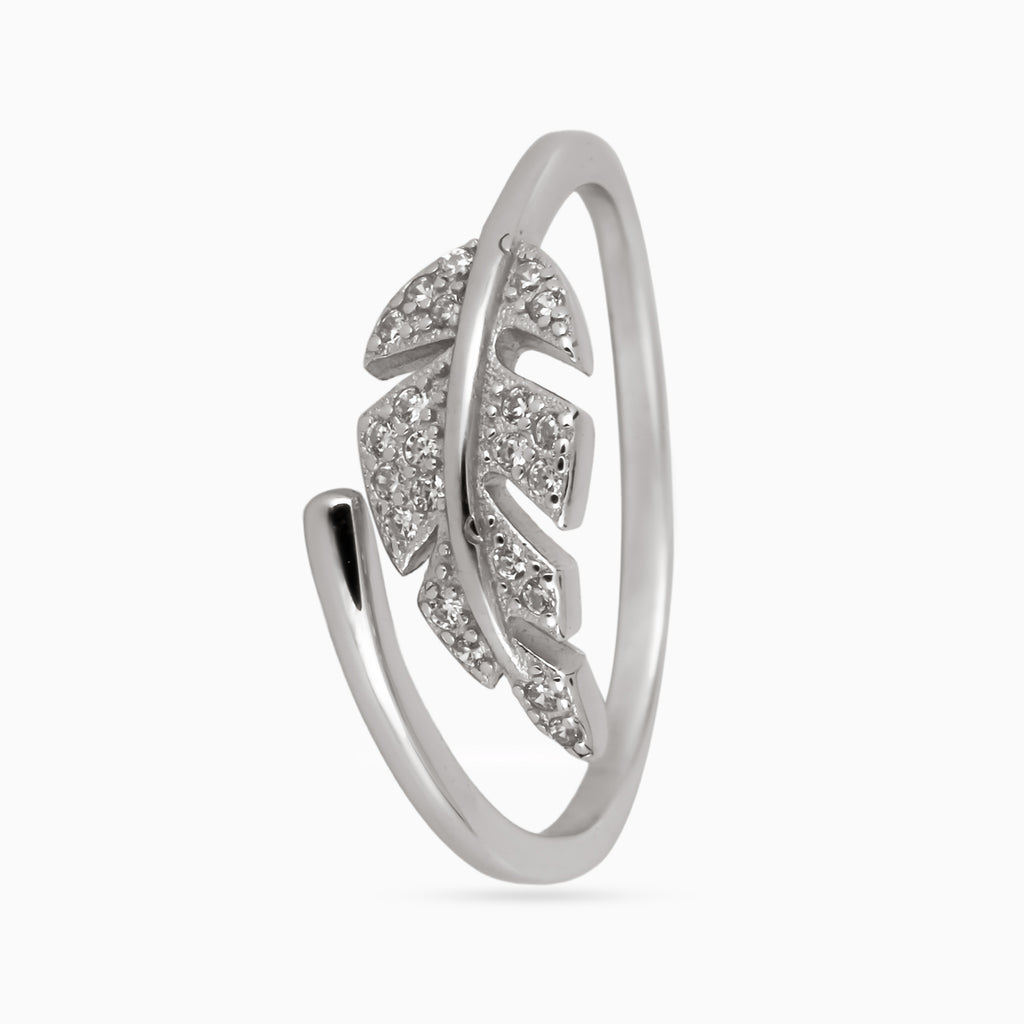 Pavé Leaf Wrap Ring