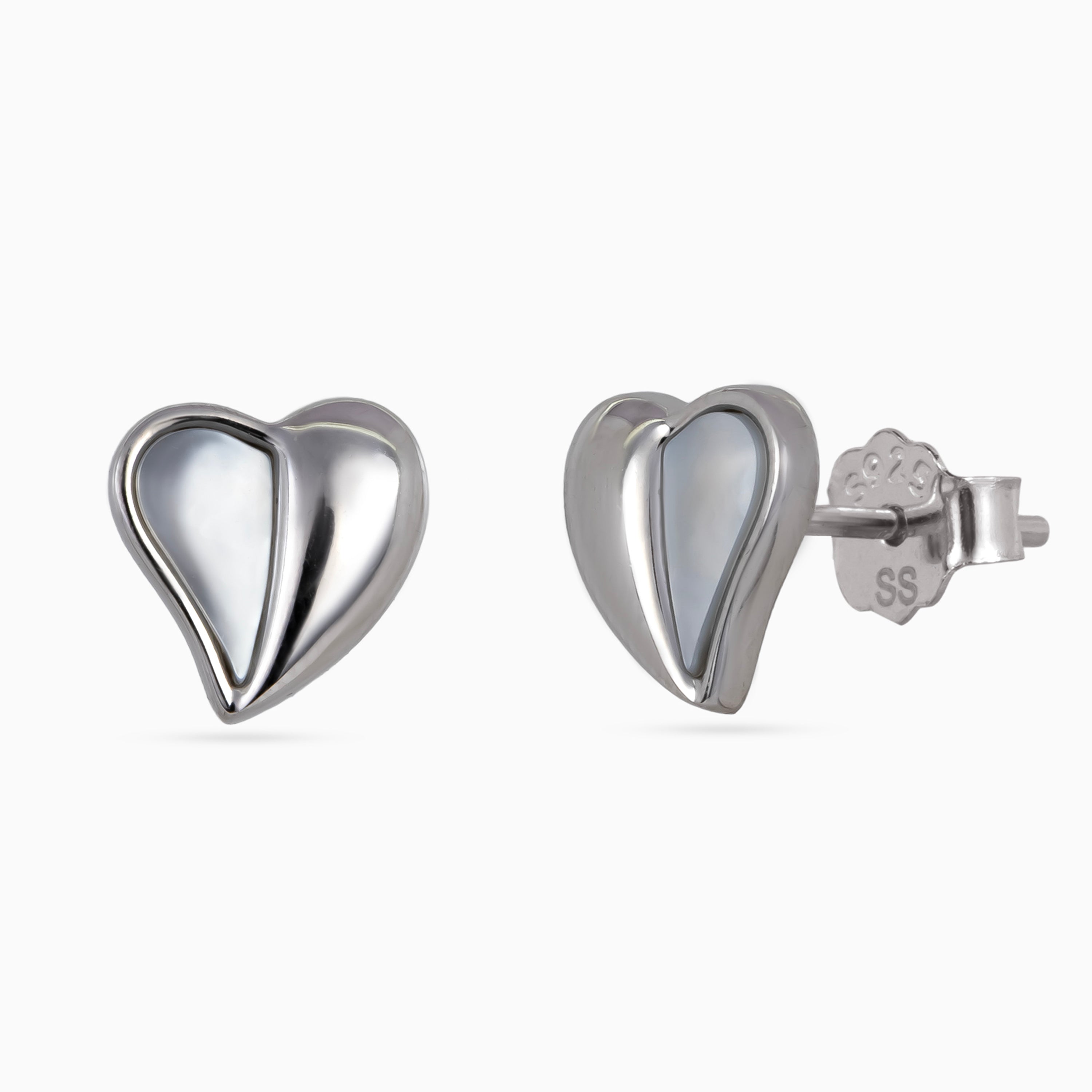 Heartline Mother of Pearl Studs