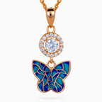 Mosaic Papillon Halo Pendant Set