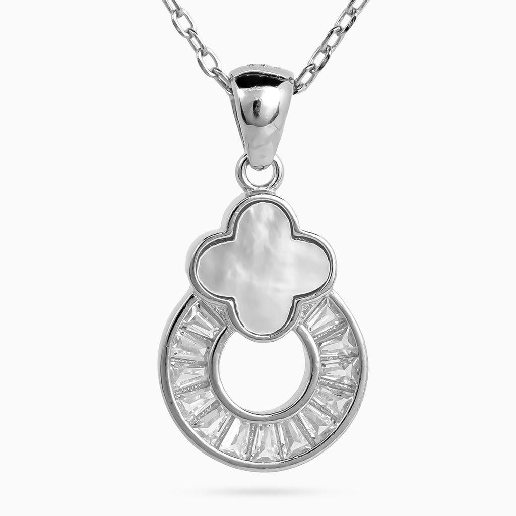 Opaline Clover Baguette Pendant