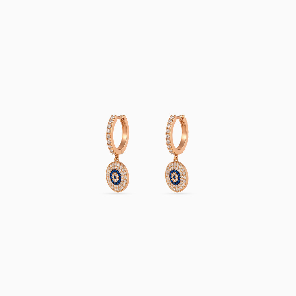 Evil Eye Pavé Huggie Drops