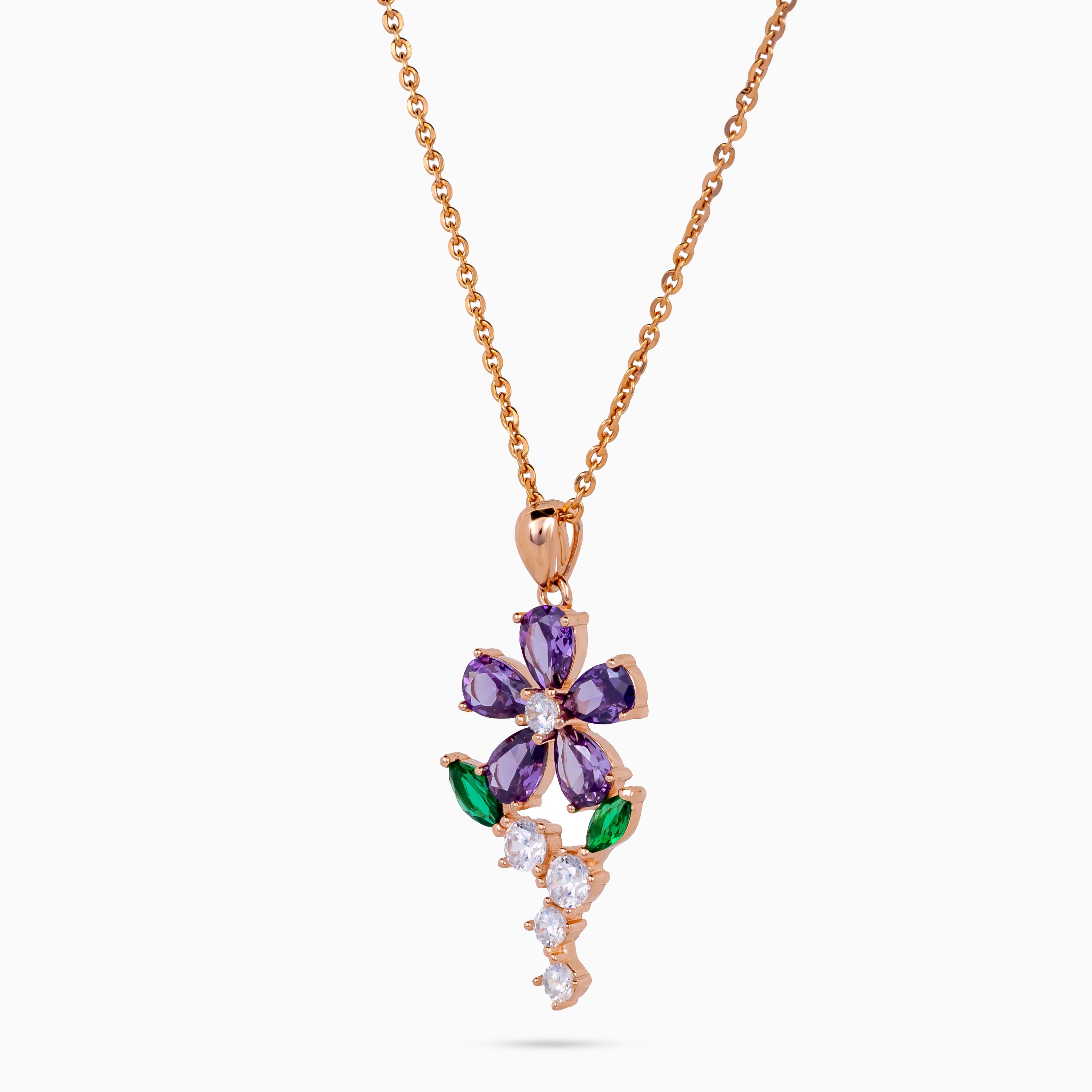 Amethyst Bloom Pendant Set
