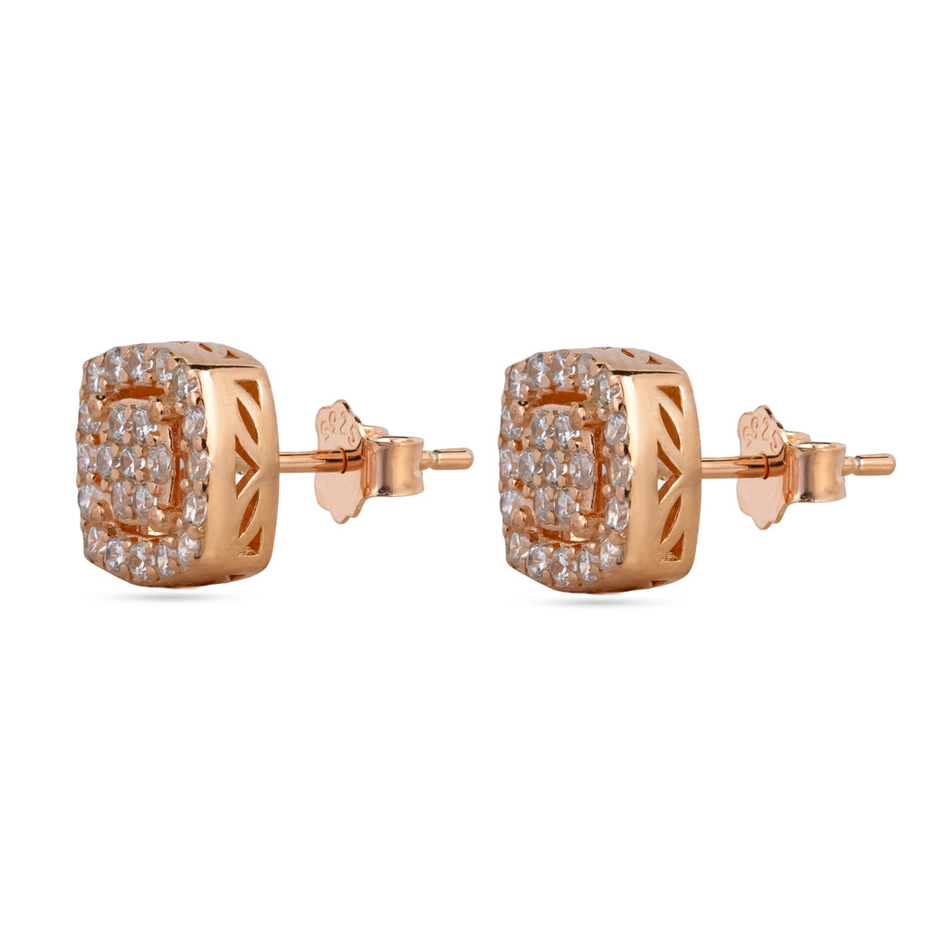 Cushion Halo Pave Studs