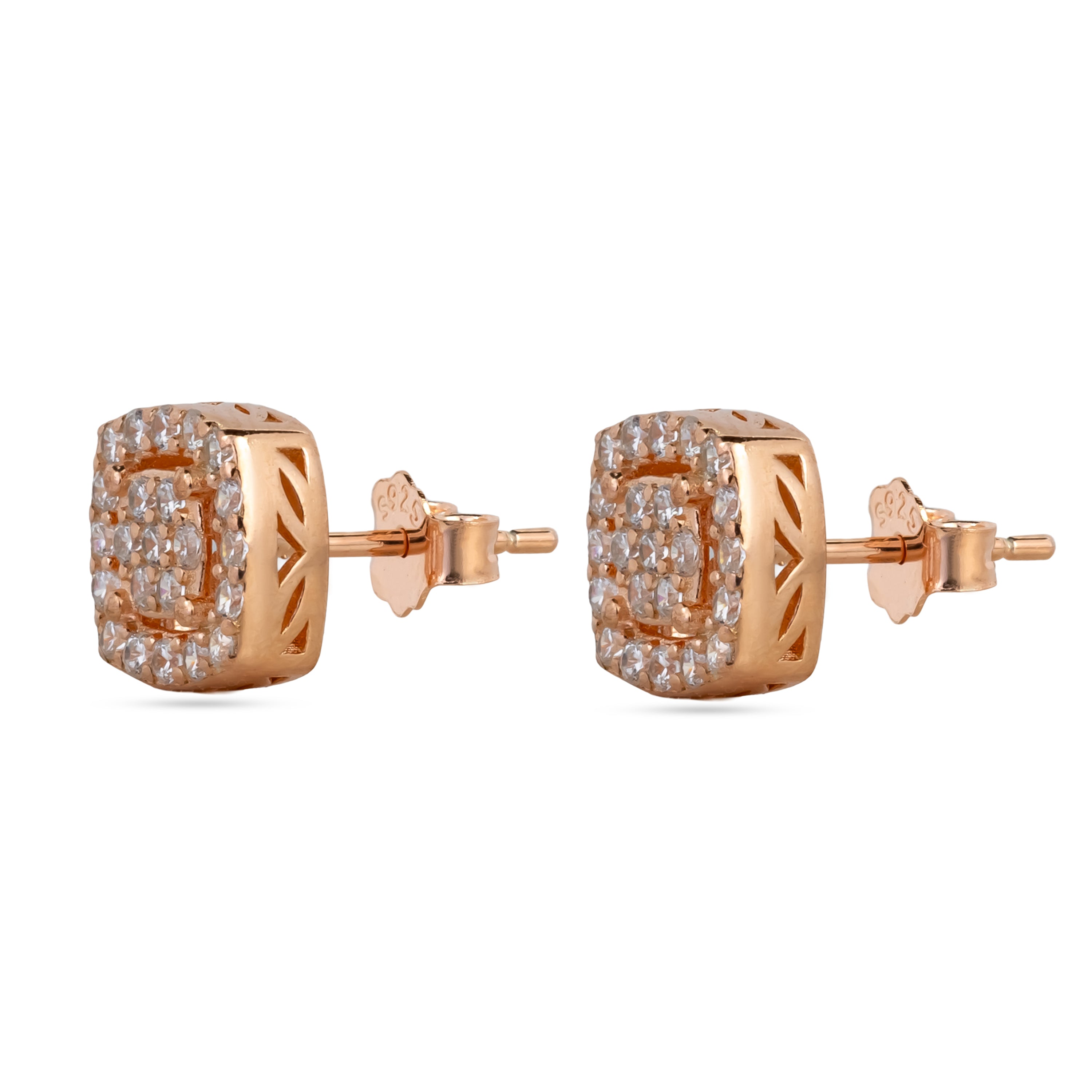 Cushion Halo Pave Studs