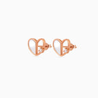 Rose gold Mother of Pearl Heart Studs