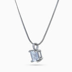 Silver Asscher Prism Necklace