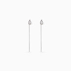 Silver Orbit Pearl Threader Drops