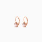 Rose gold Oval Halo Leverback Drops