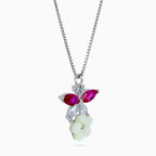 Fuchsia Wing Blossom Pendant Set