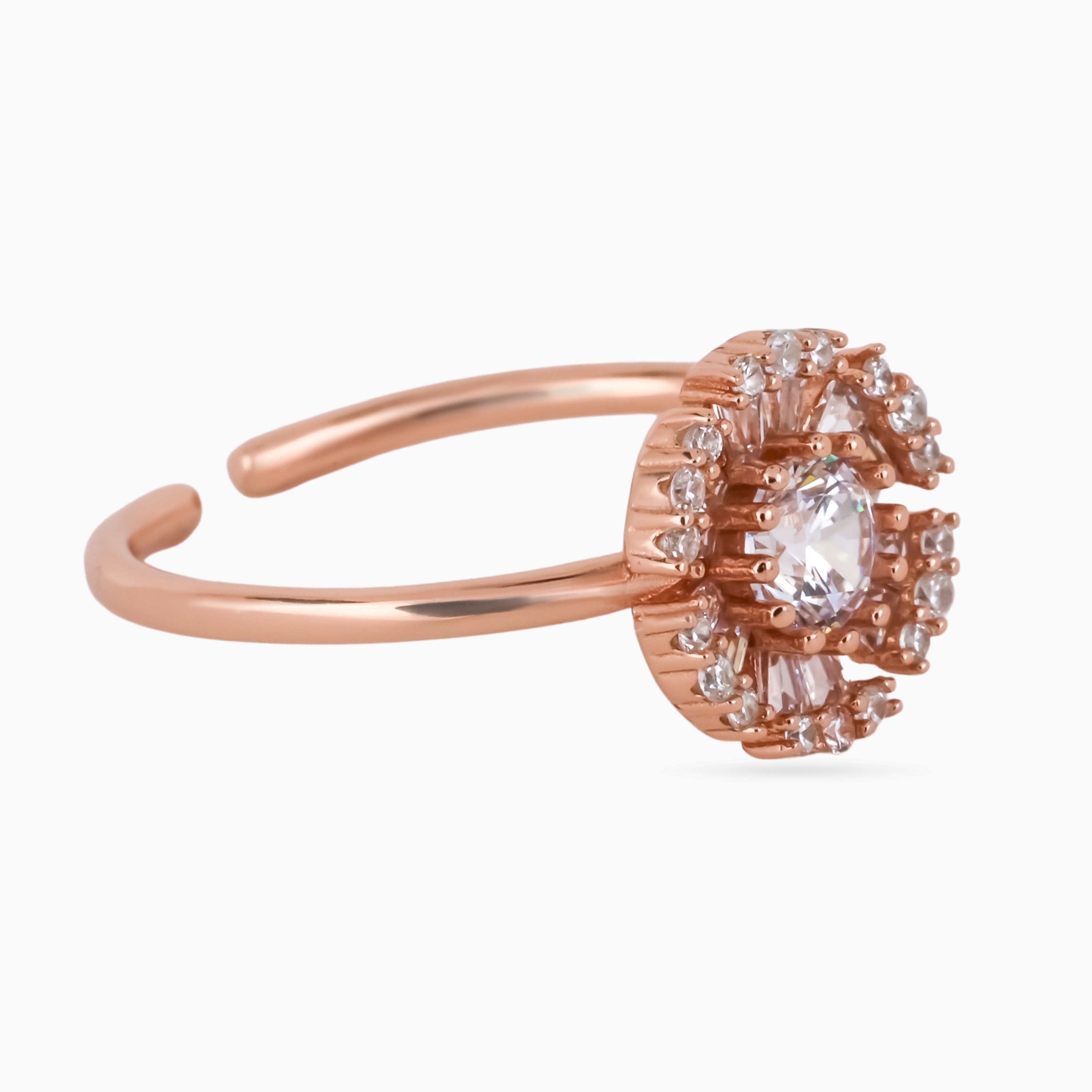 Spiral Bloom & Dewdrop Ring