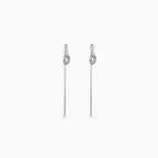 Silver Circle Pavé Threader Drops