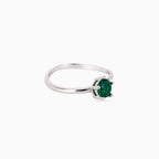 Emerald Prism Solitaire Ring