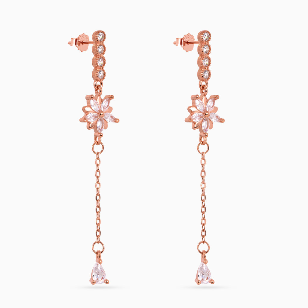 Rose gold Starburst Chain Drops