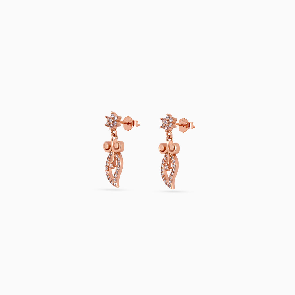 Rose Gold Floral Star Leaf Drops