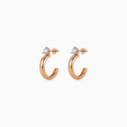 Rose gold Solitaire Dome Huggies